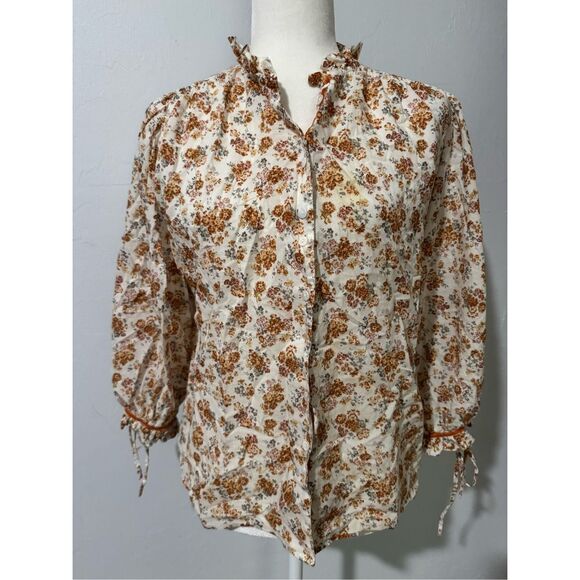 Sundance boho floral top button front S - Picture 1 of 5